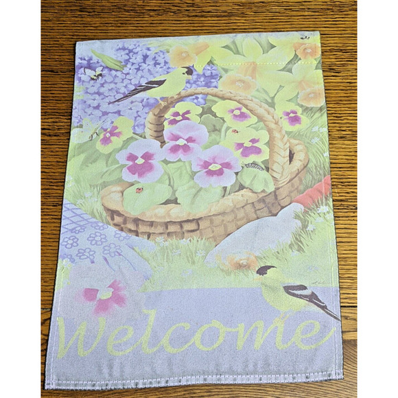 Garden Flags 12x18” Spring Flowers St. Patrick’s LOT OF 3 Gently Pre-Owned - Picture 3 of 5